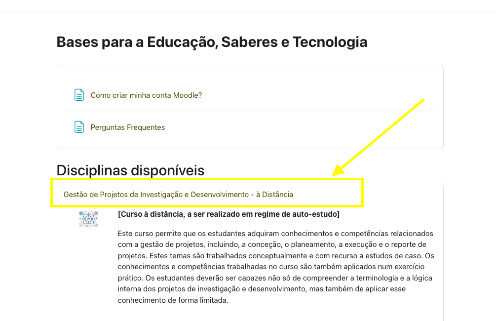 Exemplo indicando local a clicar